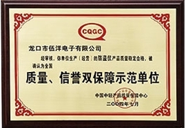 質(zhì)量、信譽雙保障示范單位